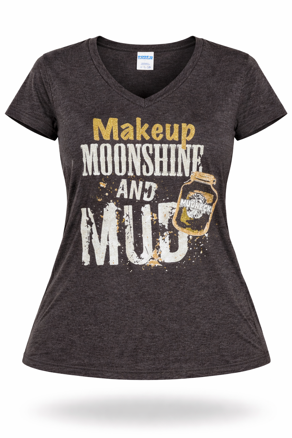 Mudneck Ladies Makeup Moonshine and Mud VNeck