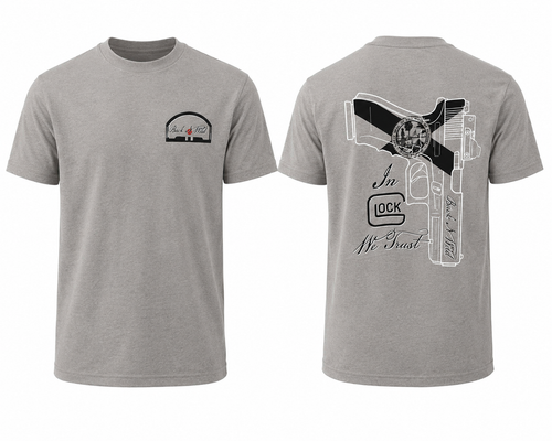 Buck N Wild We Trust Graphic Tee by Mudneck, in the woods lifestyle graphic shirt