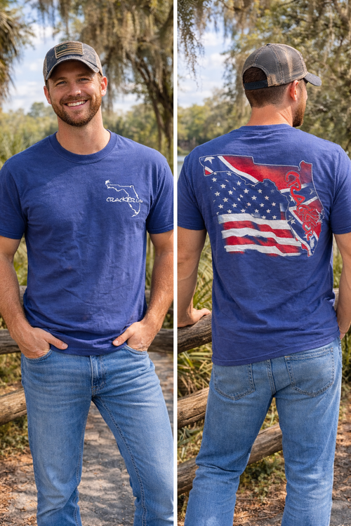 Cracker Life Americal Flag Rebel Flag Florida State