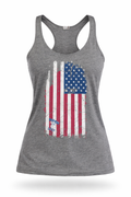 Buck N Wild Ladies American Flag with Logo
