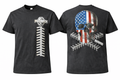 Mudneck American Flag Skull with Tire Tracks